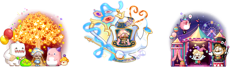 Gachapon Chairs November 6 Cash Shop Update Maple Tree Festival Chair Purr Purr Tea Time Chair Maple's Greatest Show Chair